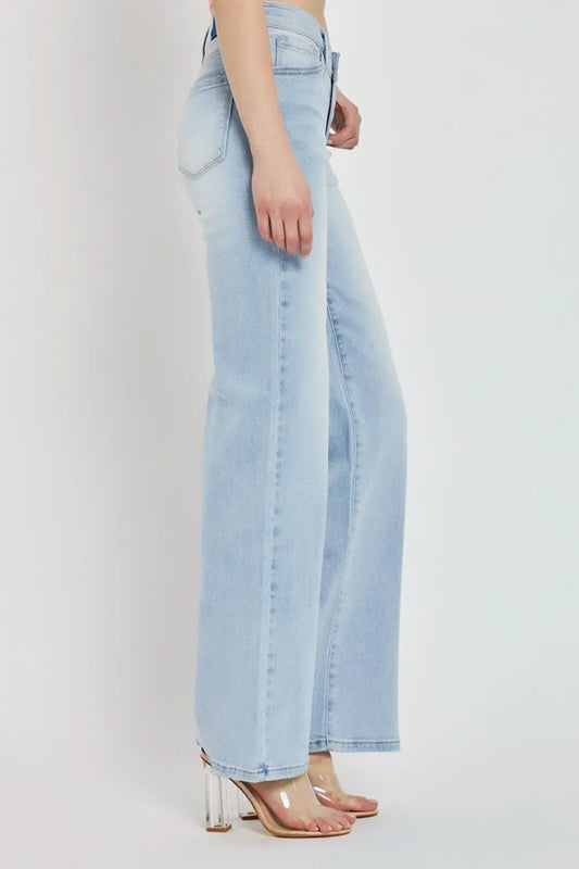 Full Size Wide Leg V Dipped Front Waist Jeans d69efe50-4651-4773-9ffe-1499967e56af-Max