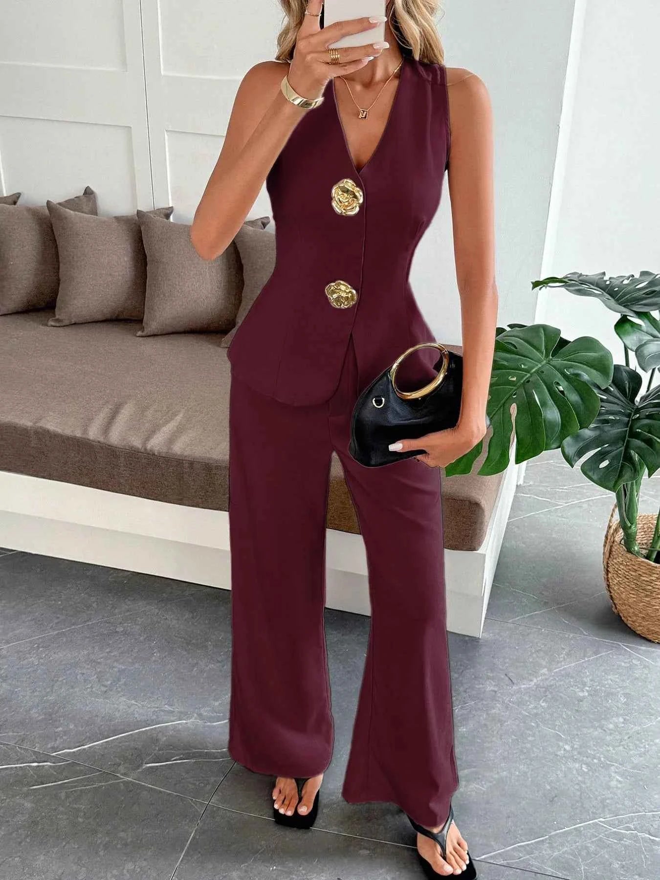V-Neck Vest and Pants Set d6b3146f-5401-49e5-941c-b4d6910504c6-Max-Origin