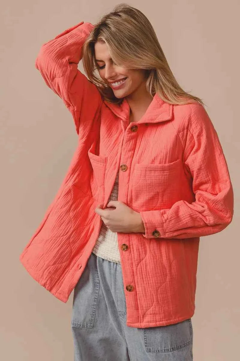Quilted Wrinkle Gauze Long Sleeve Shacket d6b7723bc236496abf93230bd8fb1ef0-Max-Origin