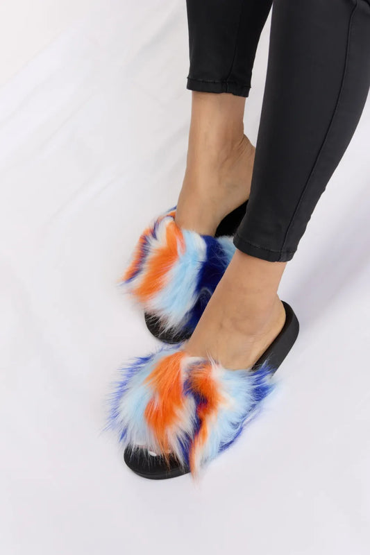 Forever Link Plush Open-Toe Sandals BLUE MULTI d6b99d1f-6c25-4dc6-9fe9-061b2a46b62b-Max