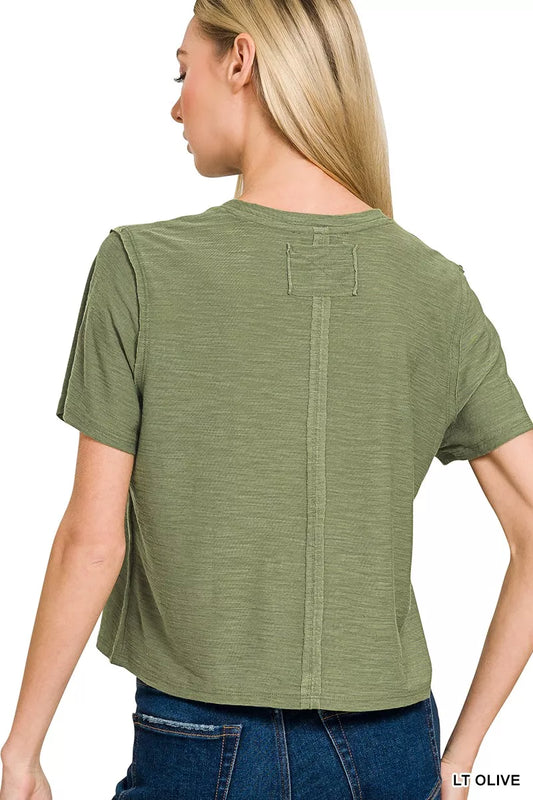 Zenana Slub Short Sleeve Tee d6c1aadf24b149e0b57358283bef5f73-Max-Origin