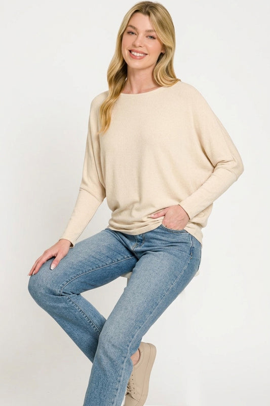 Hacci Dolman Sleeve Boat Neck Top d6c56dee-e7ed-4e6b-9a34-17aacb12097c-Max