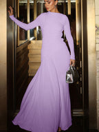 Ruched Long Sleeve Mermaid Maxi Dress d6dd7b23-e8be-41f6-b8fe-ea7014785c9b-Max