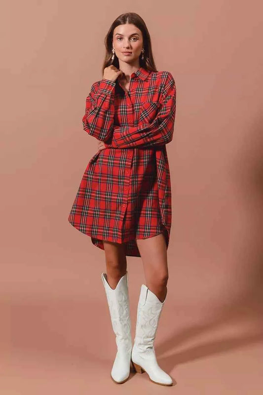 Christmas Checker Plaid Button Up Shirt Dress d6e5c82ab7e84c5685eaef83c430df8b-Max-Origin