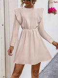 Ruffled Long Sleeve Mini Dress Dust Storm d6ed823a-825c-4b50-ba2d-46126d3488d0-Max-Origin