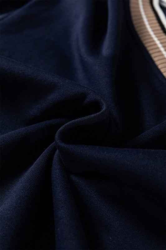 Varsity Contrast Stripe Trim V-Neck Sweatshirt d6f63eb5-0853-4f71-be64-99169d35bf92