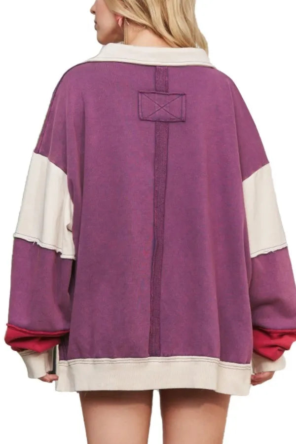 ADORA Out Seam Detail Loose Fit Top d702ee27bdc74606aac6fba18688eb99-Max-Origin