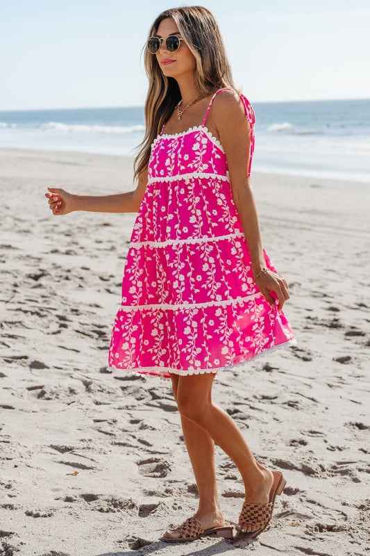 Mina Ric Rac Patched Sleeveless Mini Dress d70ba188-0ce7-460e-8bf2-c8b0c4c153b6