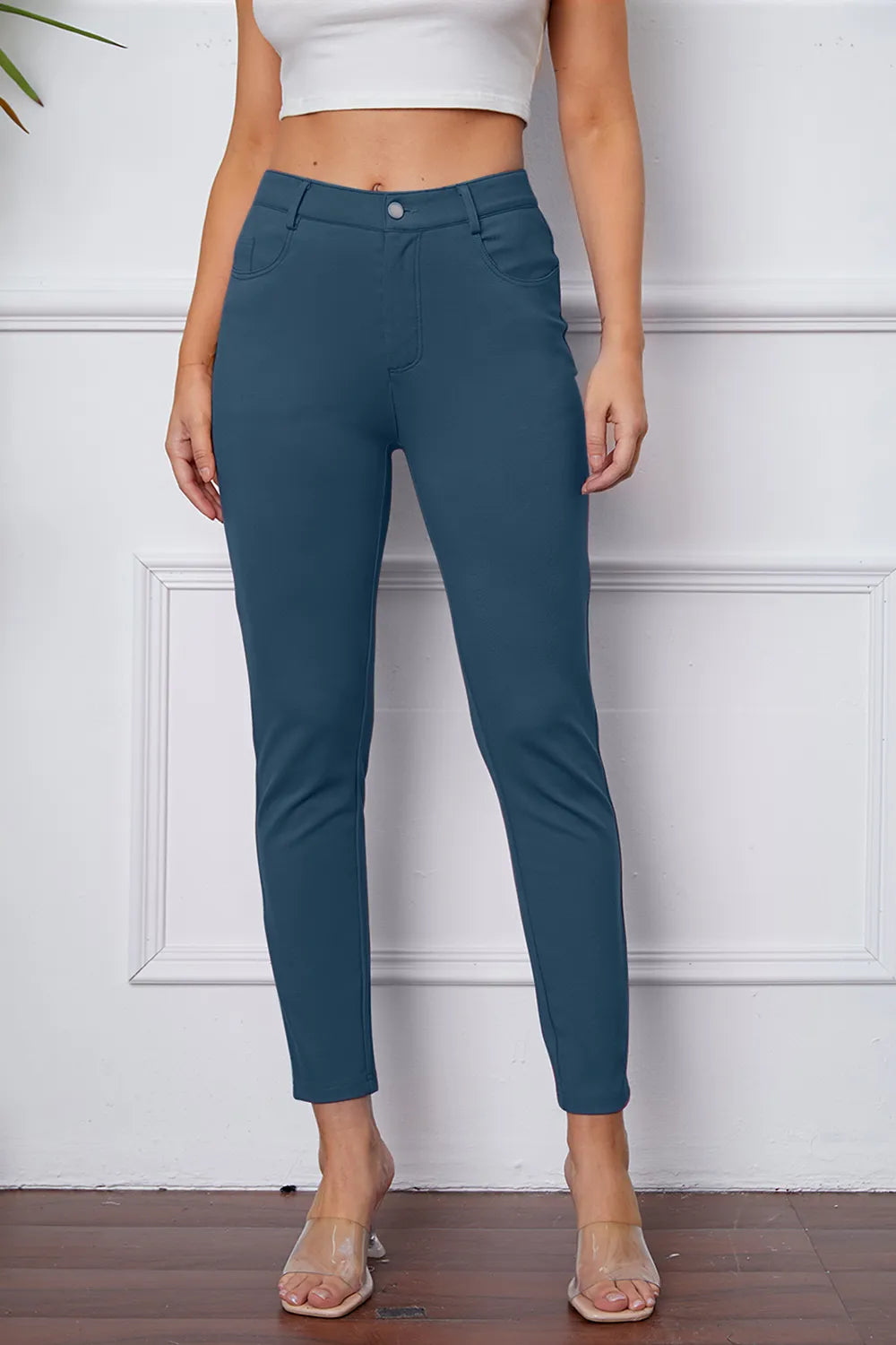 StretchyStitch Pants by Basic Bae Dusty Blue d70df635-9b65-425b-9b33-52495d40bc05-Max