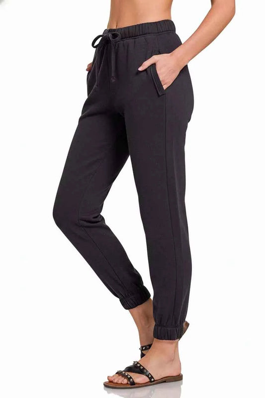 Fleece Drawstring Joggers With Pocket d7122fc9-6162-4029-a655-ee299f3444a9-Max-Origin