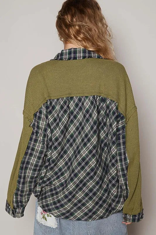 POL Plaid Button Down Shirt with Chest Pockets d72801f4-84b3-40f0-8c23-5131638fd64e-Max
