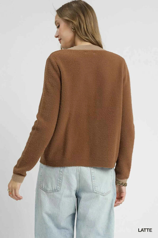 Two-Tone Button Front Cardigan d72db30e-4834-42c0-b77e-862946b3f9aa-Max-Origin