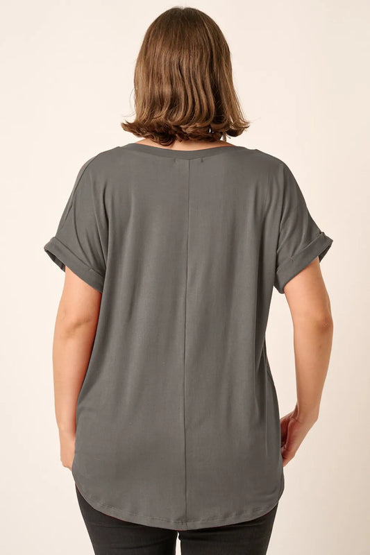Full Size V-Neck Rolled Short Sleeve T-Shirt d72e3384-6746-44b5-bf09-43373883dc55-Max