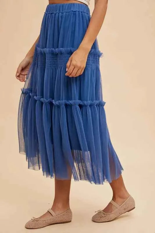 Tulle Tiered Midi Skirt d74889b52f494608827047e9f99f1ec0-Max-Origin