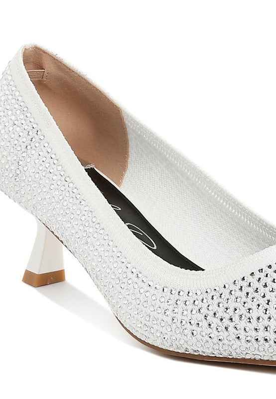 Vimto Breathable Flyknit Rhinestone Pumps d74a47df-26ed-4469-8156-5d8687381d7a