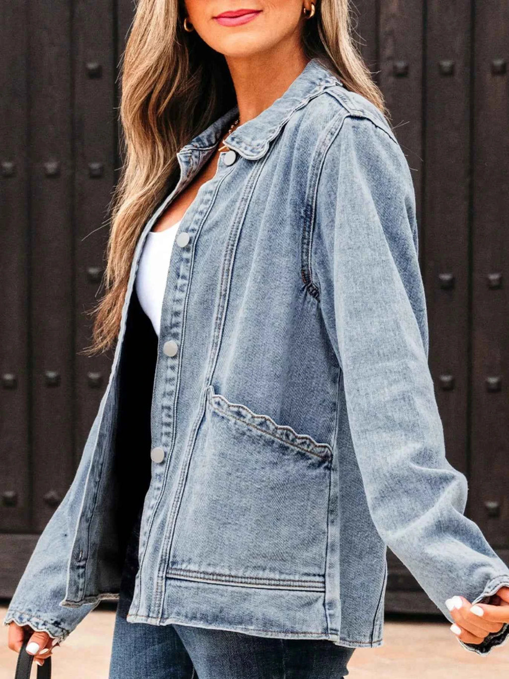 Scallop Trim Collar Patched Pocket Button Up Denim Jacket d74d6013-edea-4411-93ba-71ddbece0726-Max-Origin