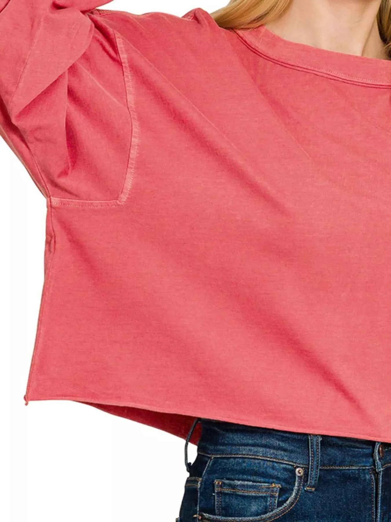 Pigment Dye Enzyme Washing Oversized Round-Neck T-Shirt d74fac0a-8485-4bc2-9bde-846daeb4044e-Max-Origin