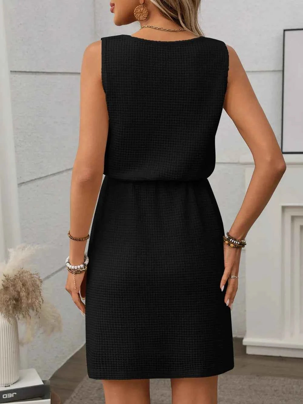 Waffle-Knit Drawstring Mini Tank Dress d754e85c-385f-4340-bdf0-d319c3069916-Max