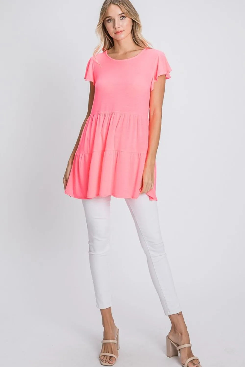Heimish Full Size Tiered Round Neck Ruffle Sleeve Top Plus Size d75703ec-7e8e-41f3-b2e8-8ead38aaec5b-Max