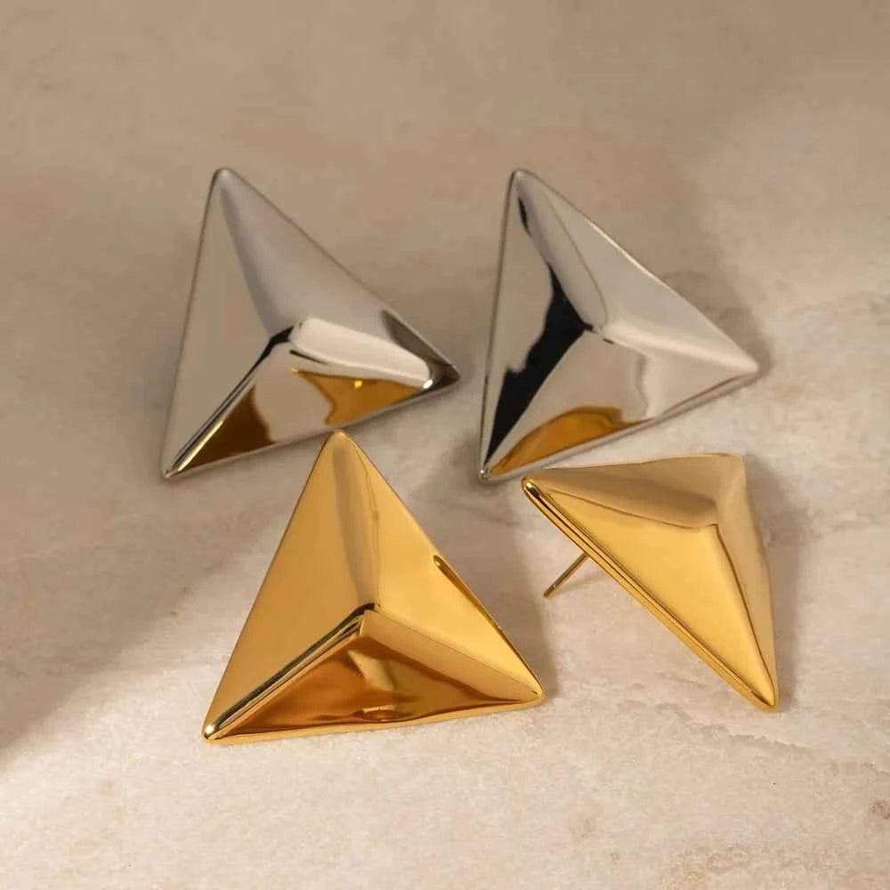 Stainless Steel 3D Triangle Earrings d75804c7-286c-40db-8981-f021330a0951-Max