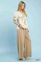 Umgee Paisley Embroidered Short Puff Sleeve Top d75a012b-94e2-4f1f-b73f-2604c2de1cd0-Max-Origin