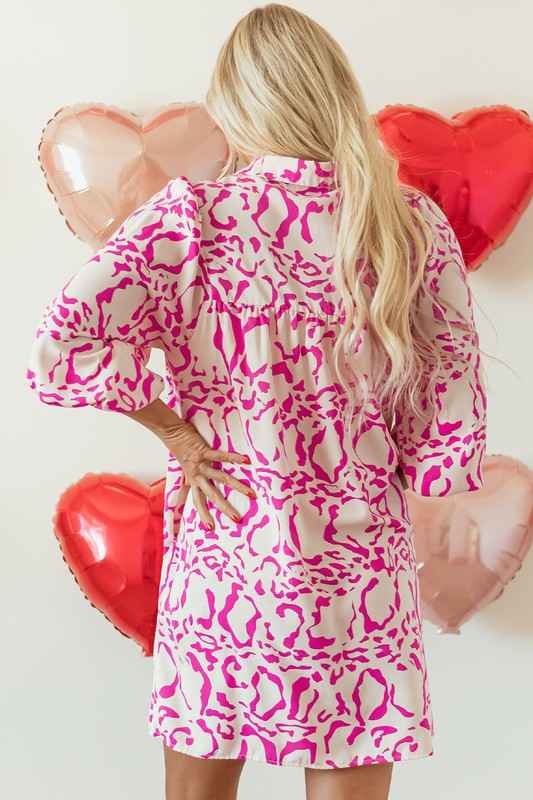 Pink Leopard Print Loose Fit Babydoll Mini Dress d761d990-6c1d-48af-b11e-d8b7c9dc7bb1