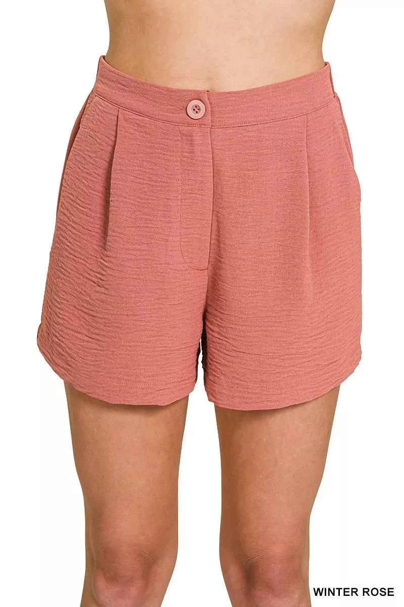 Zenana Woven Airflow Back Elastic Waist Shorts WINTER ROSE d76935e3eca2482ab8ba01f197d9d017-Max-Origin