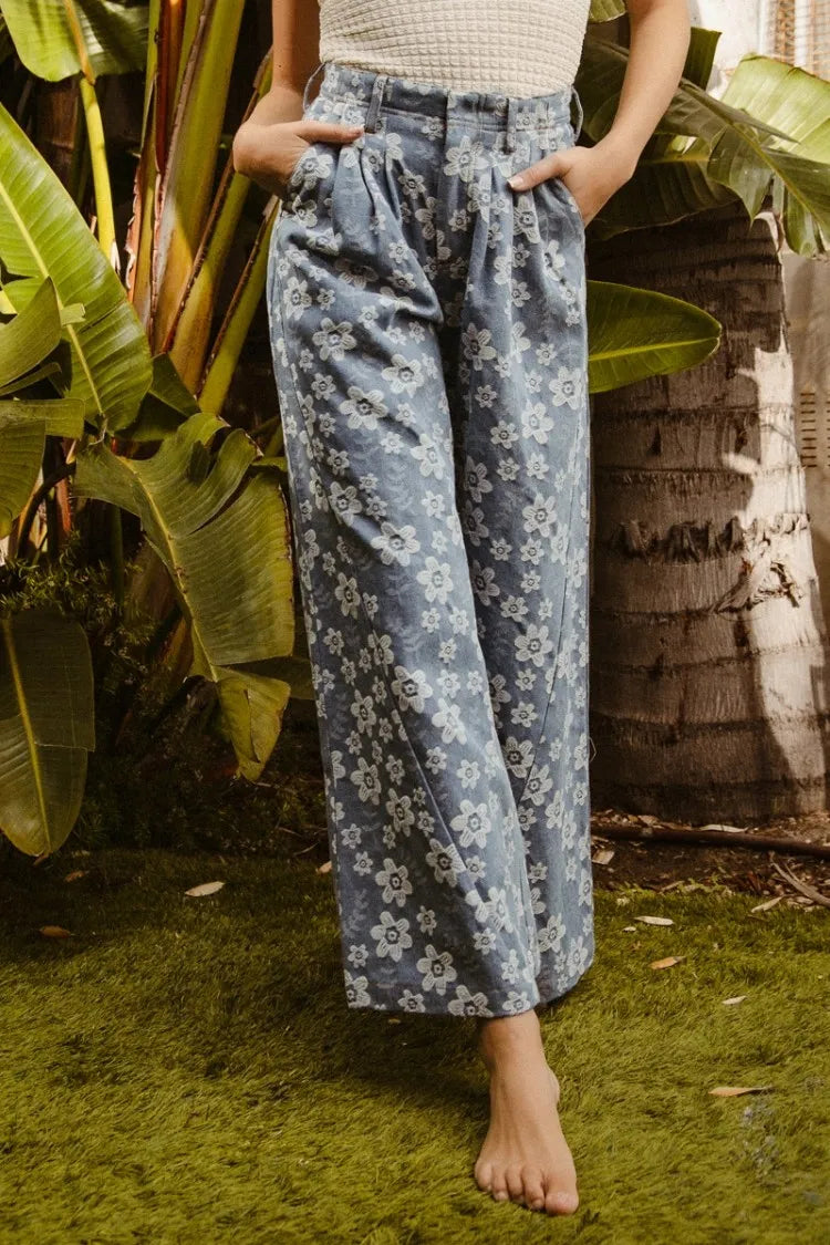 BiBi Floral Texture Wide Leg Jeans d76968b6ac0549568f836d6e46eca5dc-Max-Origin