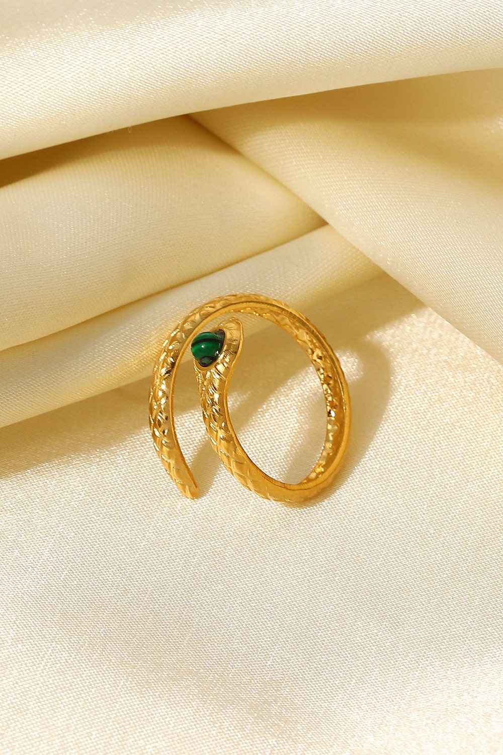 Snake Charmer Malachite Snake-Shaped Bypass Ring d791095e09af4e0ba8a75e25e965940f-Max