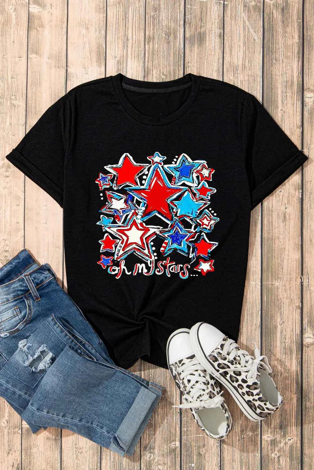 Graphic Round Neck Short Sleeve T-Shirt d7a73705-f4c3-428e-96ca-1b30f358102b-Max