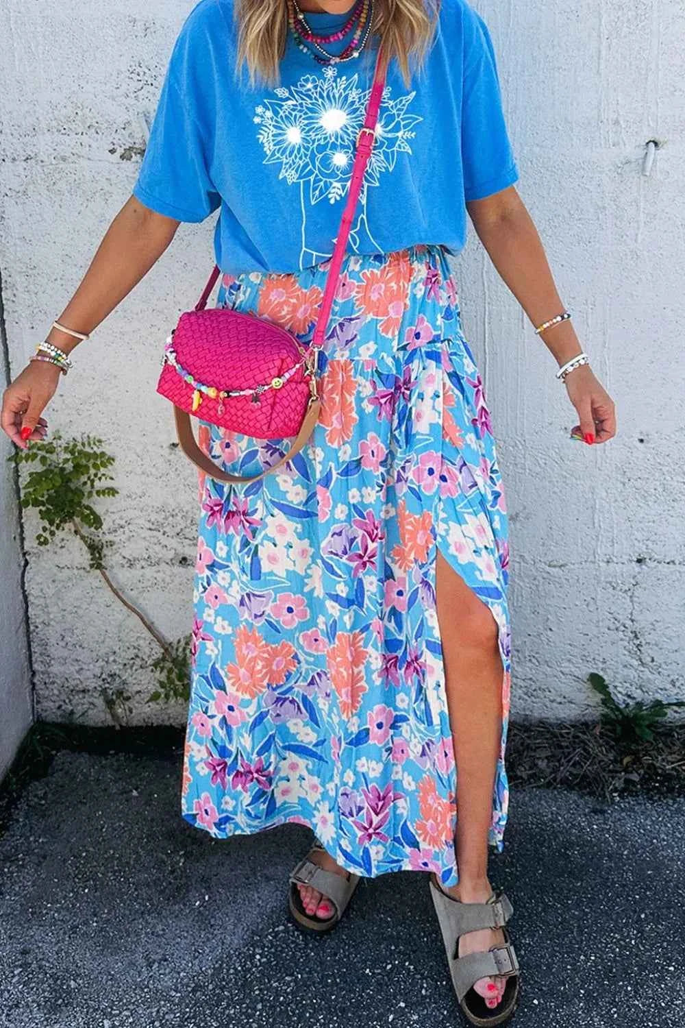 Floral Printed High Waist Split Skirt d7aebcb8-1c4b-4160-b2a4-8bd7067f0379-Max-Origin