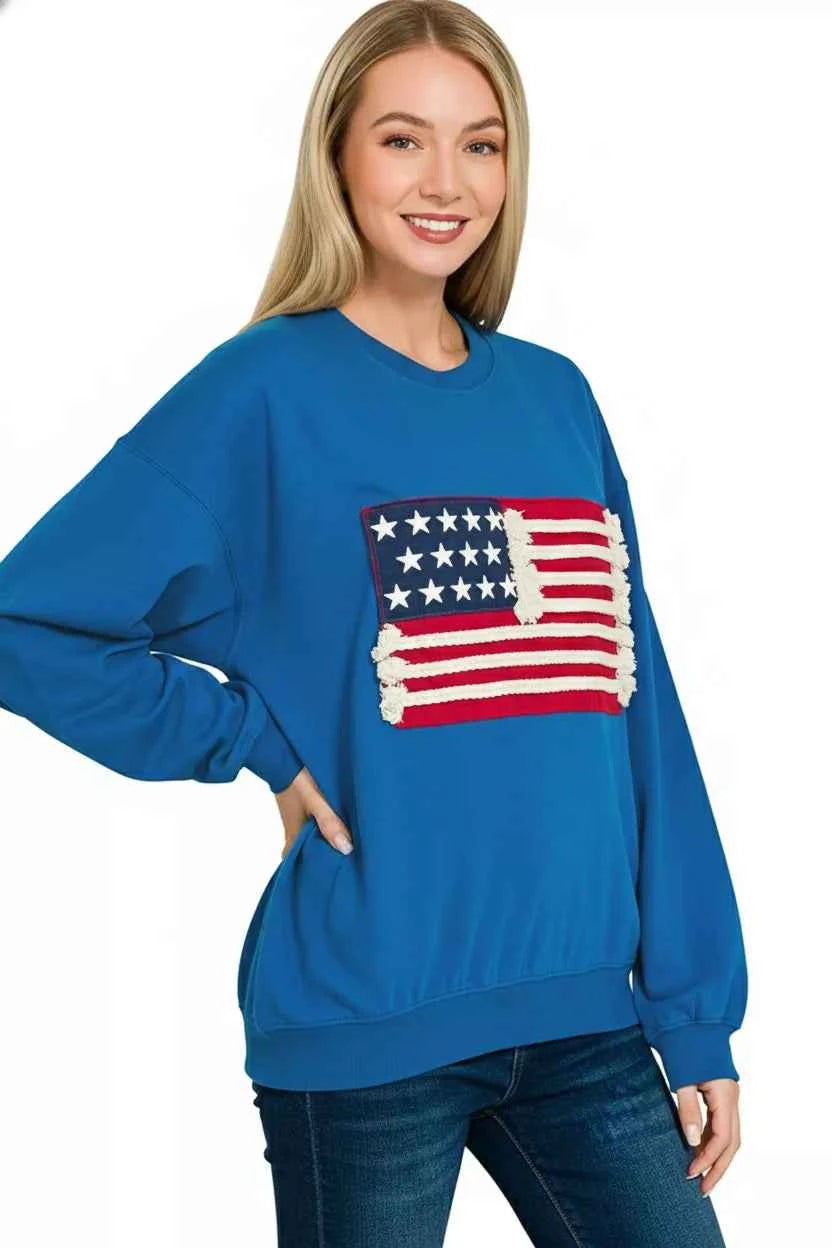 Zenana French Terry American Flag Pullover d7b384d9-3e2f-4ef1-a86e-8ae57a7795ac-Max-Origin
