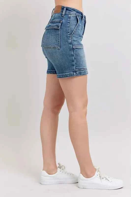 Judy Blue Full Size High Rise Denim Shorts Plus Size d7c2cbf2-a42a-4797-b50c-c9b664ad585f-Max