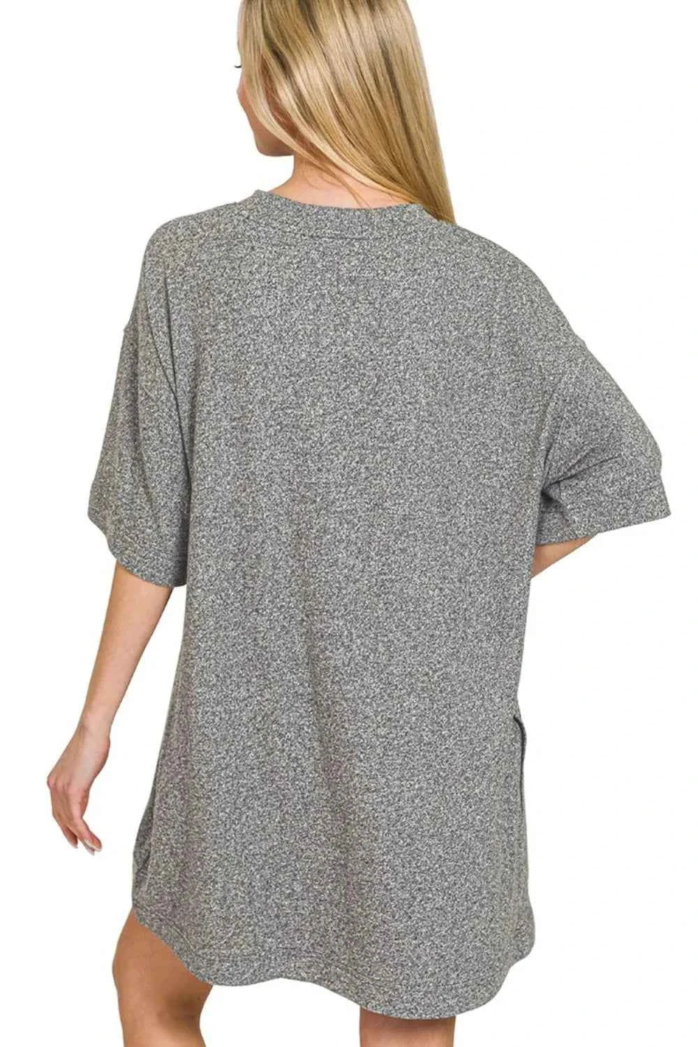 Zenana Soft Melange Hacci T-shirts Dress d7c4b889-d1f4-4b7c-981a-241eec6d37af-Max-Origin