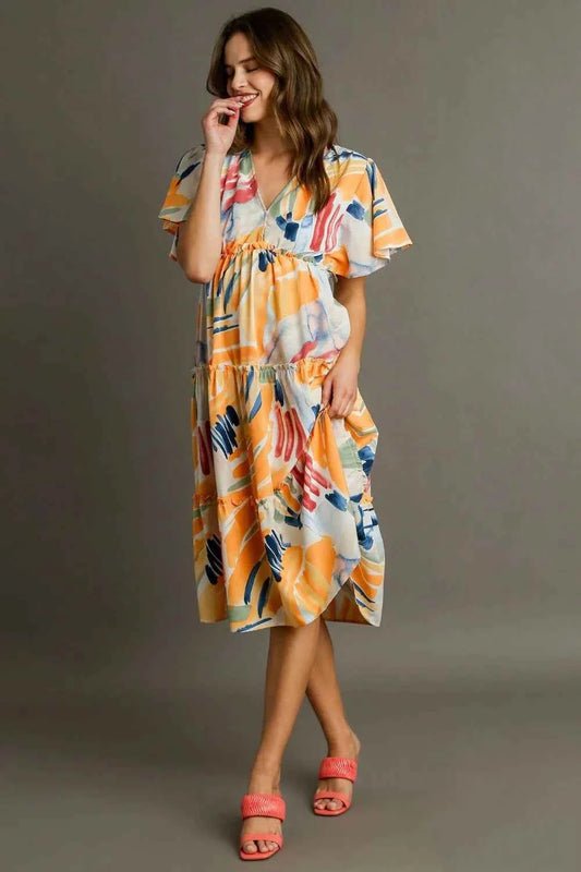 Full Size Abstract Print Flutter Sleeve Frill Tiered Midi Dress Plus Size d7db4024-b0fe-4d27-9adf-595fa0a82ce8-Max