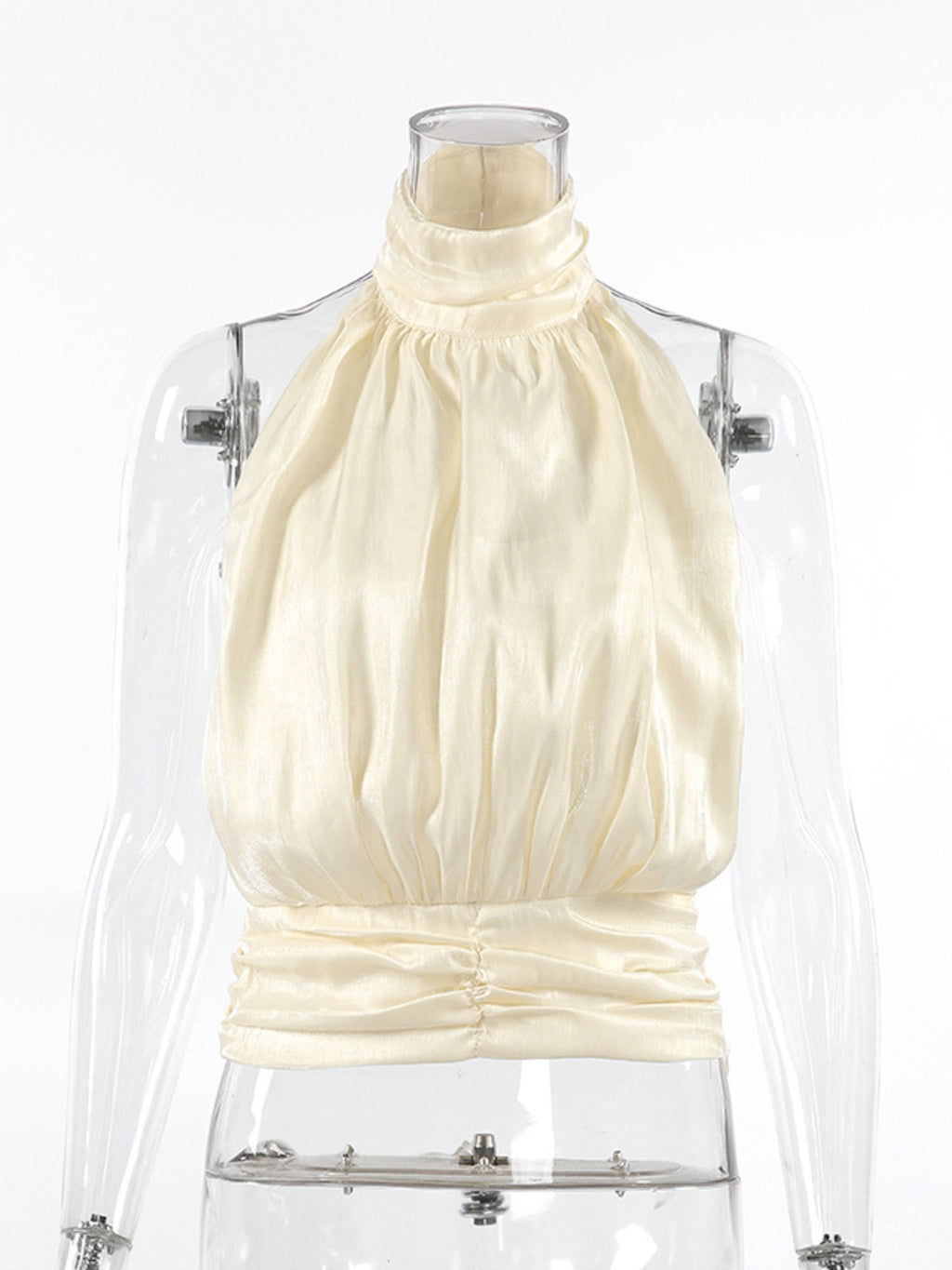 Halter Neck Ruched Cami Top d7e436ca4a65406b9690376a3948b356-Max