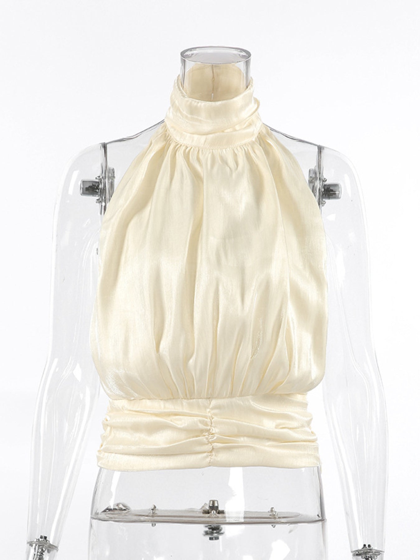 Halter Neck Ruched Cami Top d7e436ca4a65406b9690376a3948b356-Max