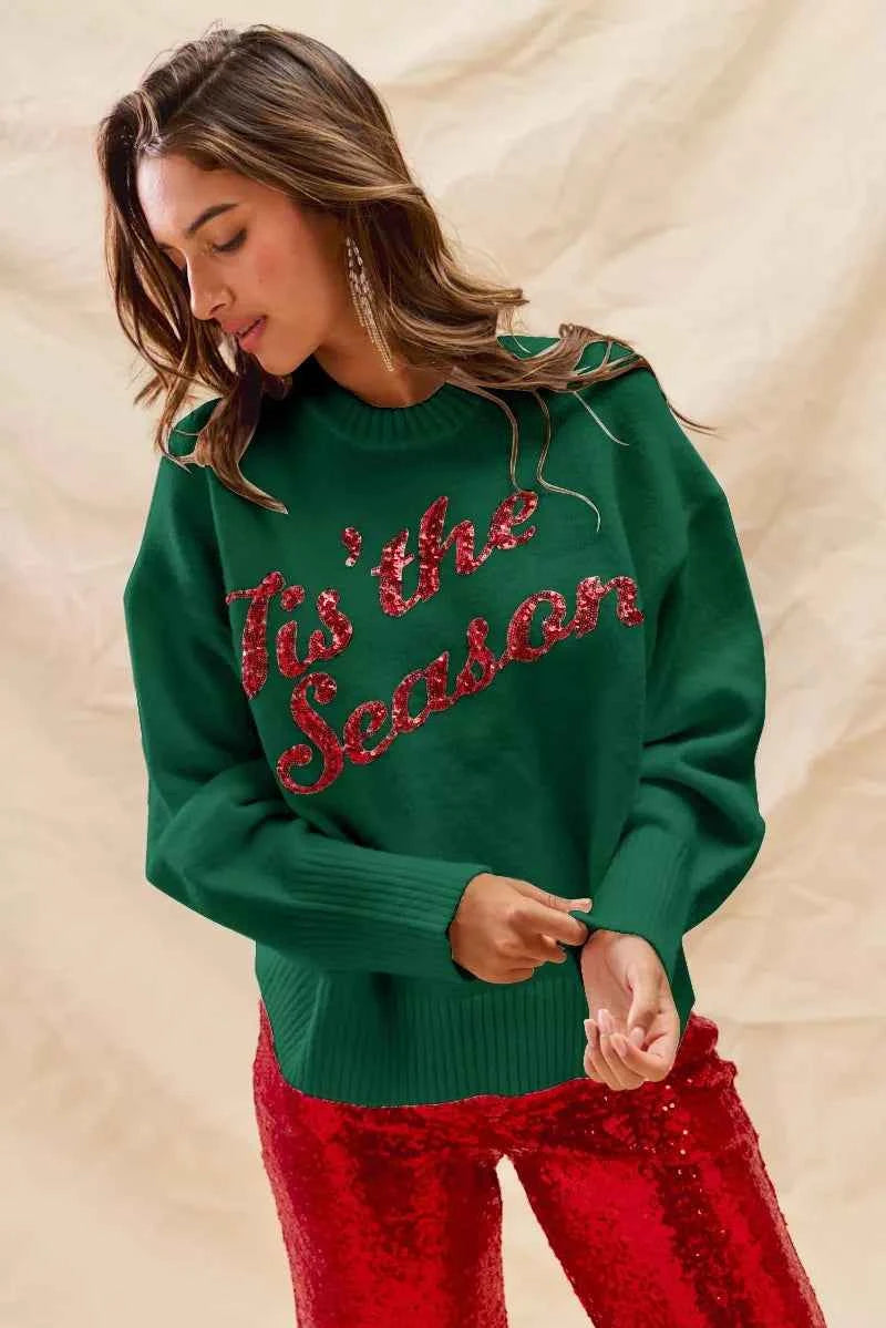 SO ME Sequins Lettering Christmas Holiday Sweater d7fa6ac6-dcea-4314-bdcf-b47f3dd77c85-Max-Origin