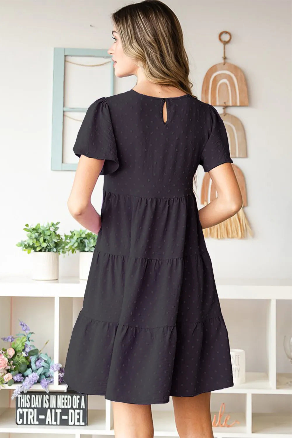 Heimish Swiss Dot Short Sleeve Tiered Dress d807b521-268d-4f57-a8b1-515f2b446d08-Max