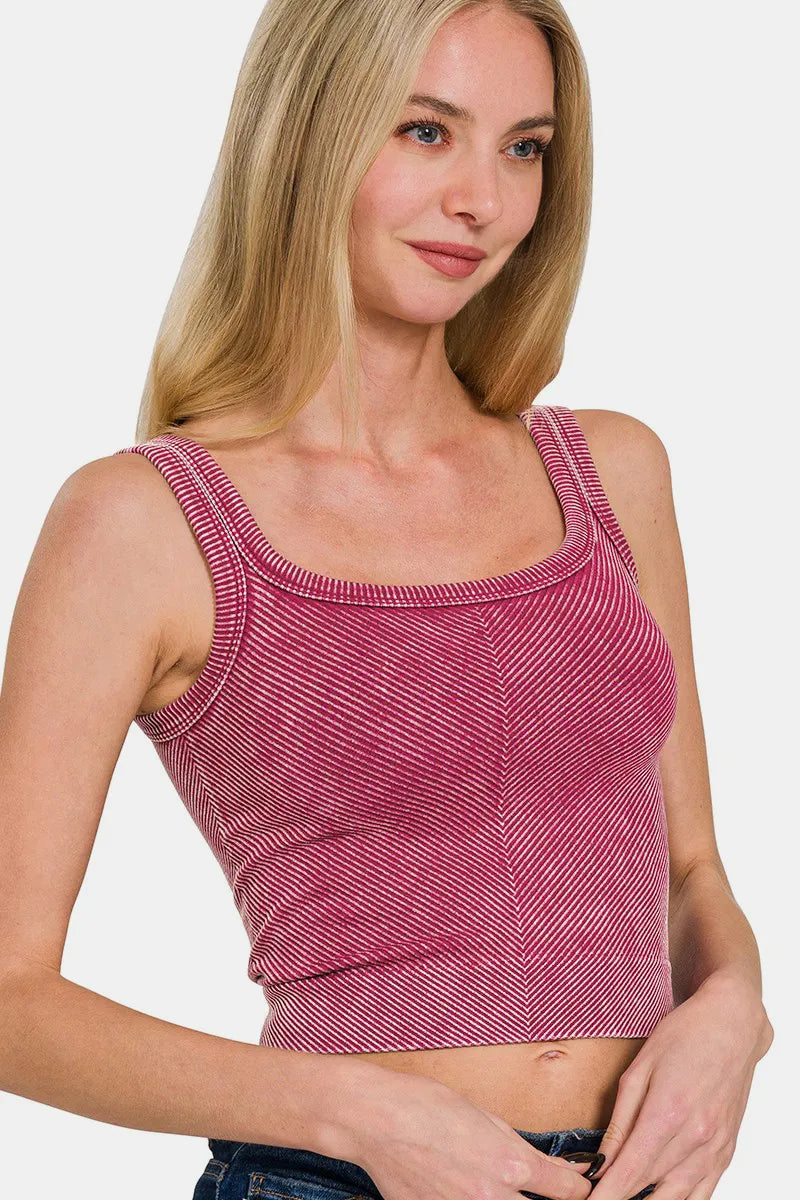 Zenana Washed Ribbed Scoop Neck Wide Strap Tank Burgundy d80a474f-ad7f-4365-9b79-d21b2a76453b-Max