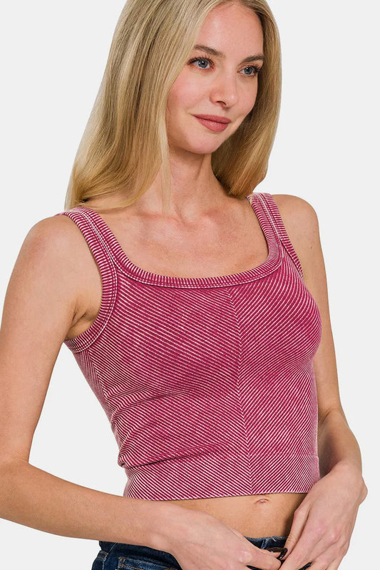 Zenana Washed Ribbed Scoop Neck Wide Strap Tank Burgundy d80a474f-ad7f-4365-9b79-d21b2a76453b-Max