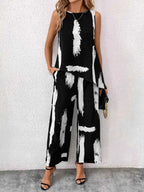 Abstract Print Sleeveless Top & Wide Leg Pants Set d81354330b474a3d8ede3a527e8278d0-Max-Origin