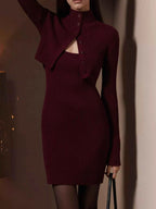 Ribbed Knit Button-Up Cardigan and Dress Sweater Set d82178d0-57b2-4763-bf42-148191fb3272-Max-Origin