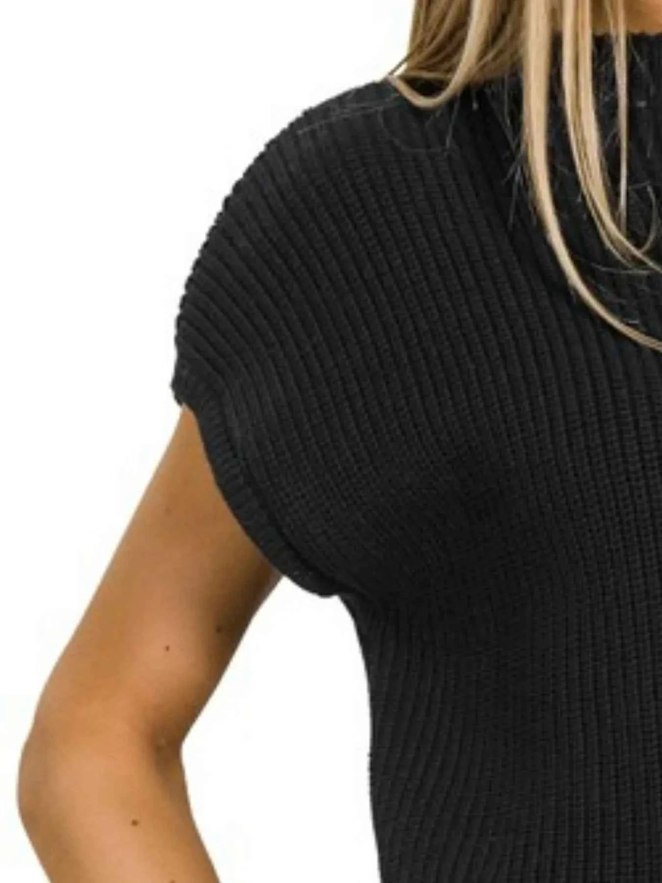 Zenana Mock Neck Short Sleeve Sweater d82ba479-a4e2-44ca-8f12-c6348d64718d-Max-Origin