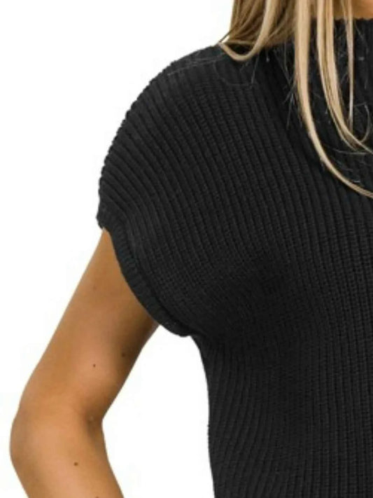 Mock Neck Short Sleeve Sweater d82ba479-a4e2-44ca-8f12-c6348d64718d-Max-Origin