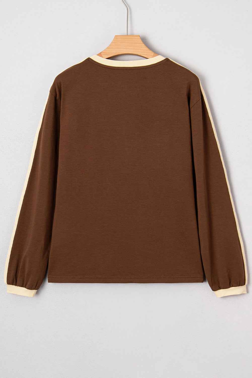 Fiery Red Varsity Striped Crew Neck Long Sleeve Top d83e3271ec39070e