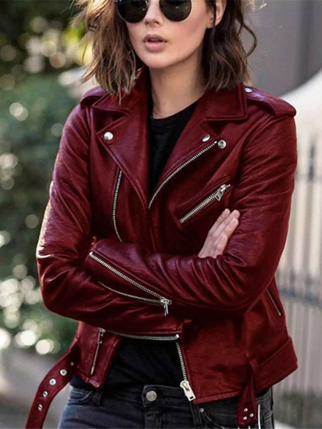 Full Size Zip Up Leather Motorcycle Biker Jacket Plus Size d84ebe25c9c34d9db67a15f3525a9d0d-Max-Origin