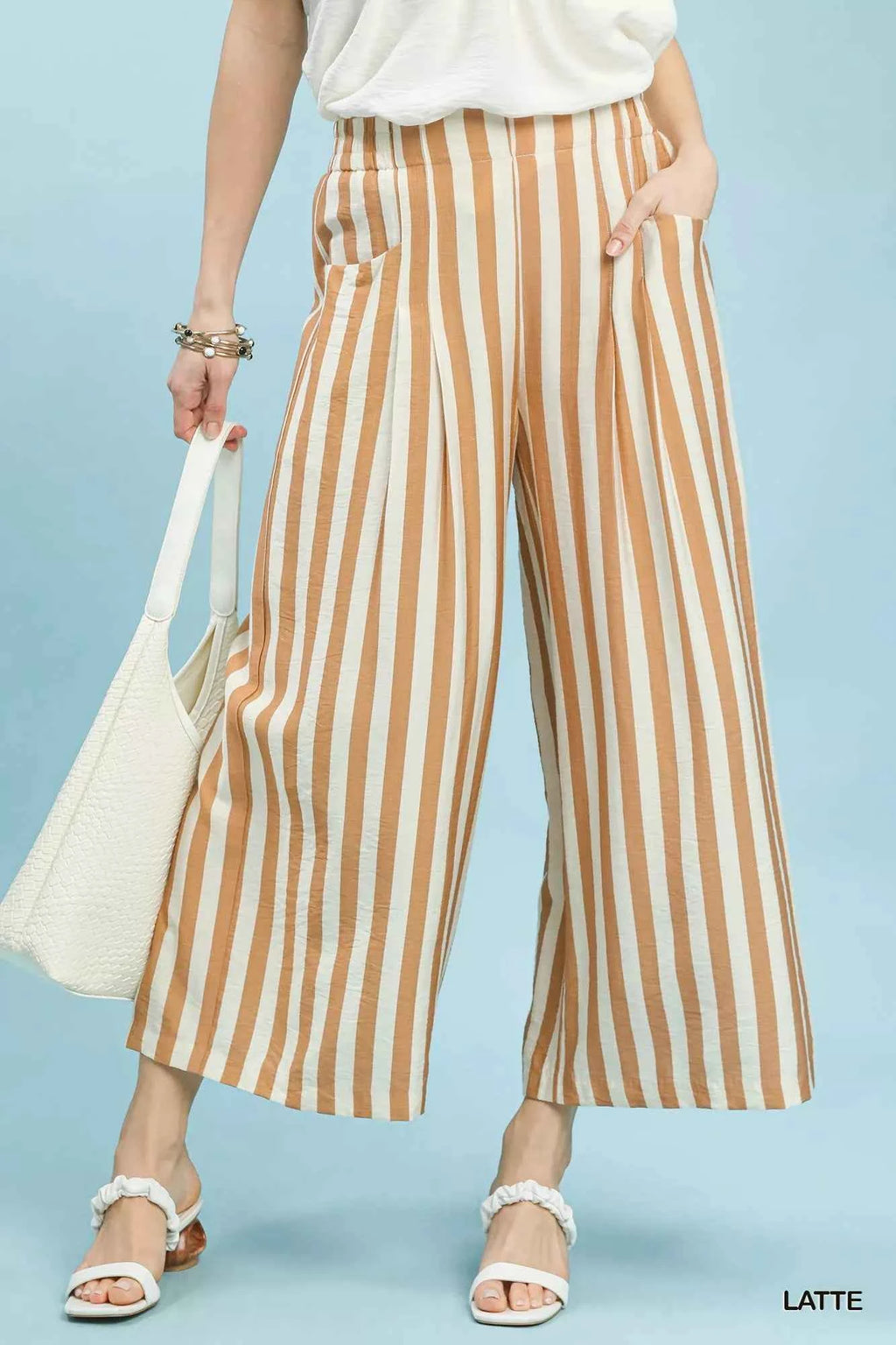 Umgee Vertical Stripe Wide Leg Pants LATTE d85113a1-0f37-4b51-915f-22202744681a-Max-Origin