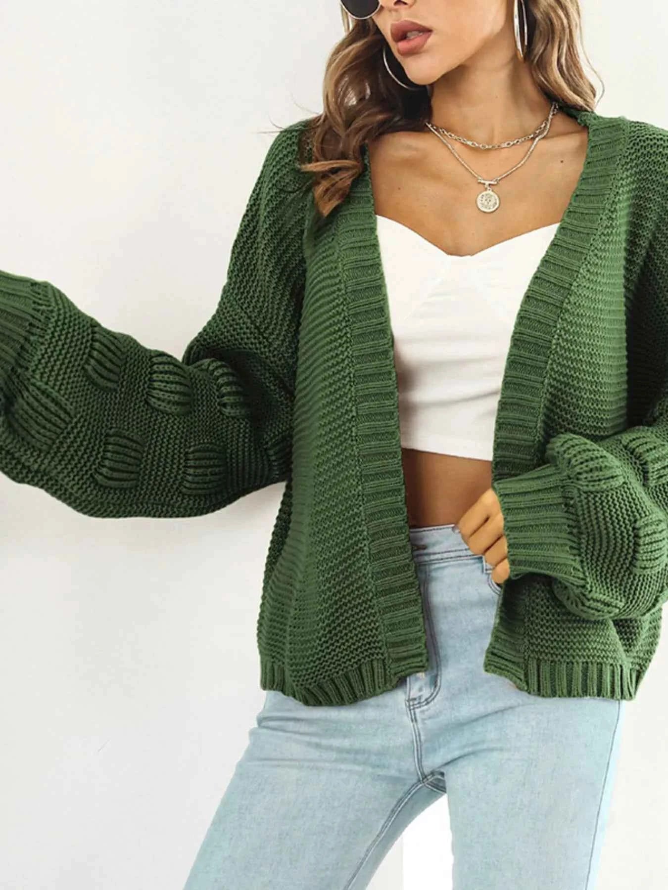 Chunky Knit Open Front Cardigan d852a117c720435e89da50b6d5b152e3-Max-Origin