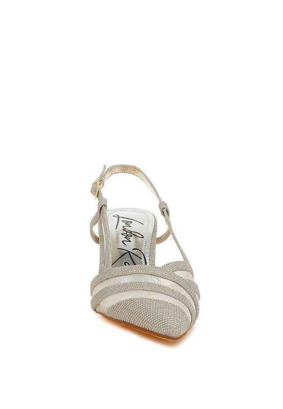 Daldra Kitten Heel Slingback Sandals d8554a5c-abaa-444c-912b-5e103b6afe7a